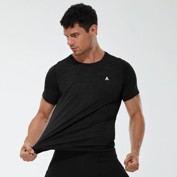 Men's Camo Quick-Dry Training T-Shirt – High-Stretch Sweat-Wicking Tee